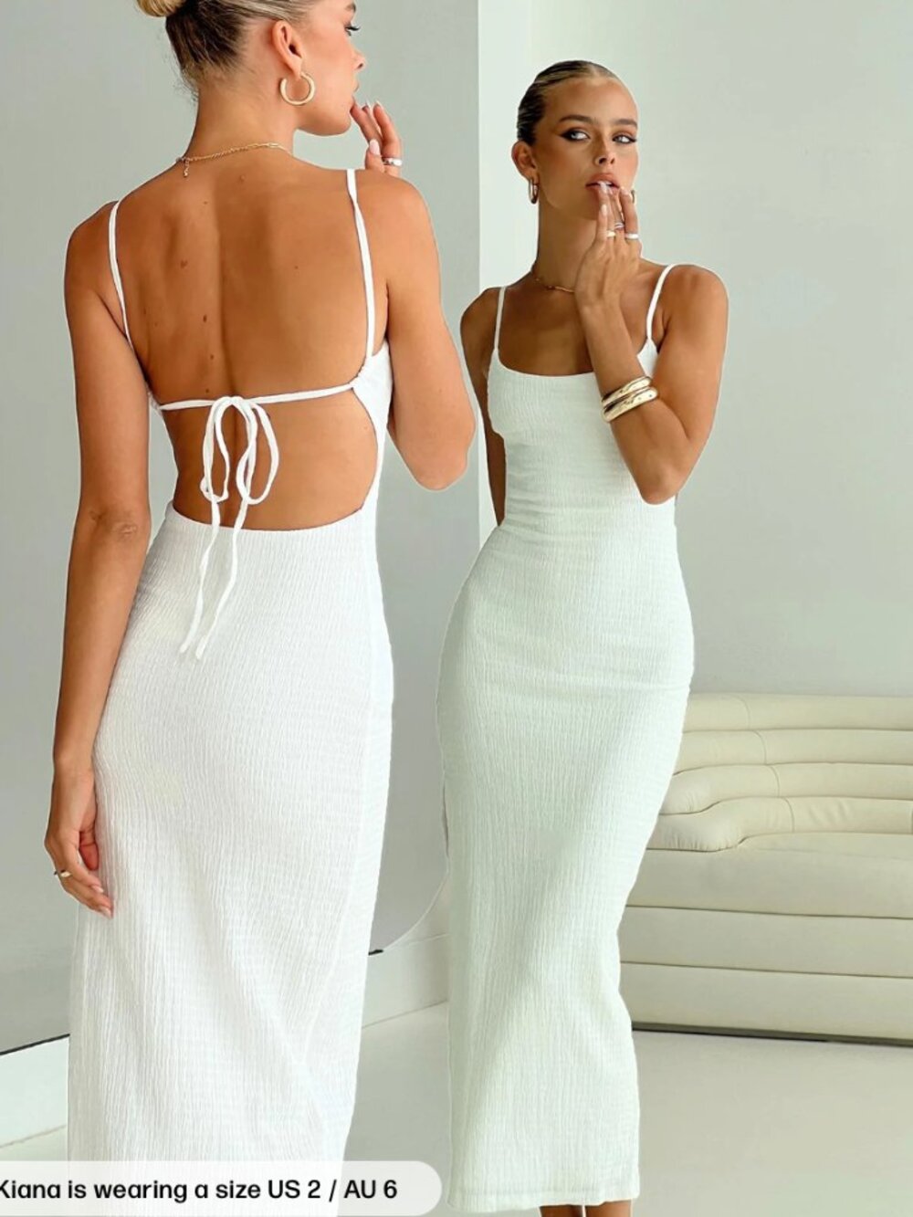 Elestria Maxi Dress White- Size 2 NWT